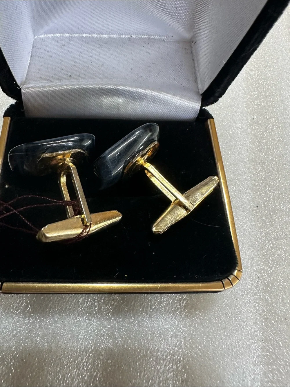 Vintage BlueTiger Eye Stone Cufflinks Mid Century 1960’s